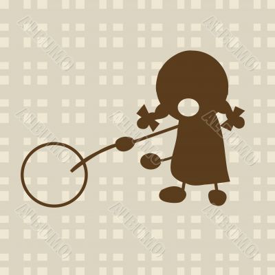 Little girl playing with circle