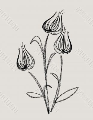 abstract tulip design vector 