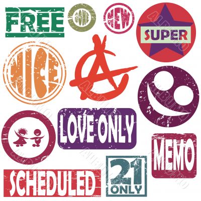 Stylized stamps in colors