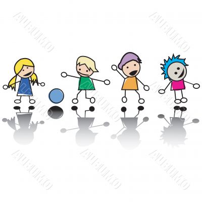 Happy little children at play
