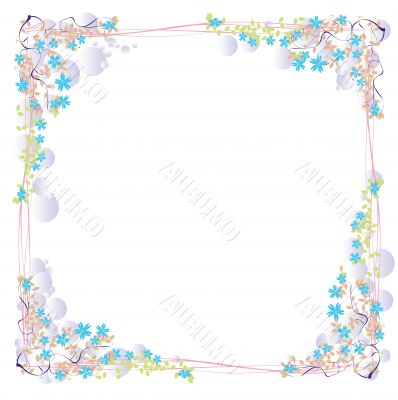 Vector floral with bubbles and vines