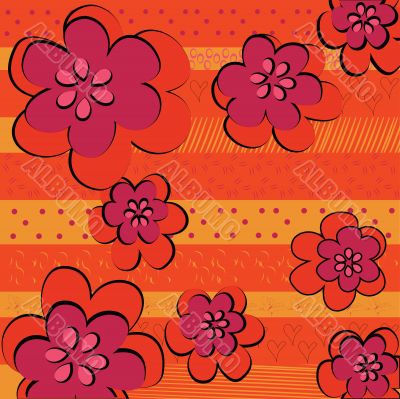 Abstract beautiful flowers background, vector illustration