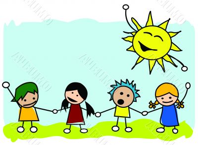 Happy kids illustration