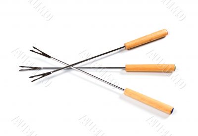 colored fondue forks
