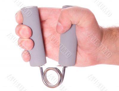 hand with spring trainer