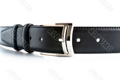 black leather belt with buckle