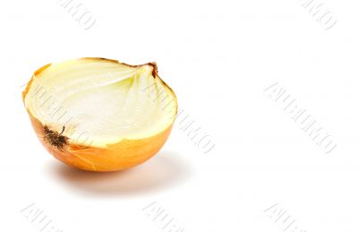 half of onion in peel