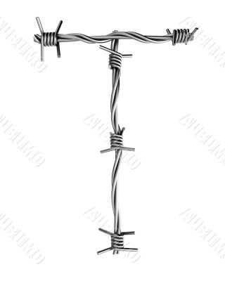 Barbed wire alphabet, T