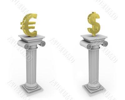 Column with currency sign 