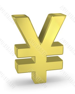 Gold yen sign 