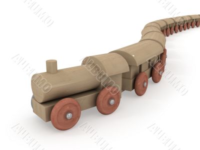 Arrival of wooden locomotive 