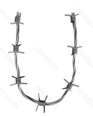 Barbed wire alphabet, U