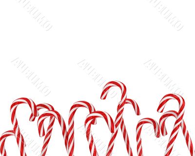 A lot of christmas candies isolated