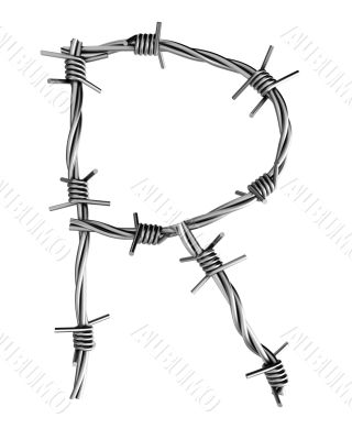 Barbed wire alphabet, R