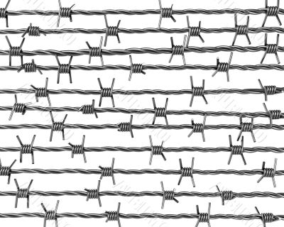 Lines of barbed wire