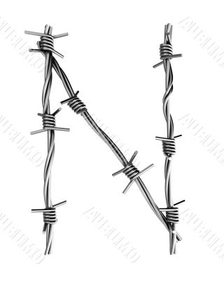 Barbed wire alphabet, N