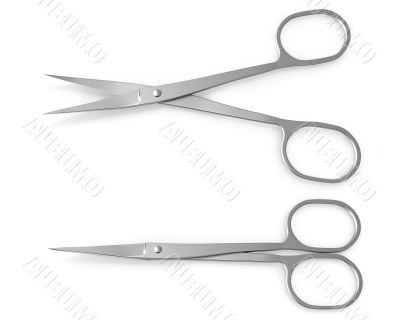 Manicure scissors closed and opened 