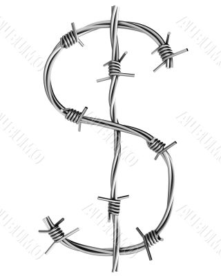 Barbed wire alphabet, dollar symbol