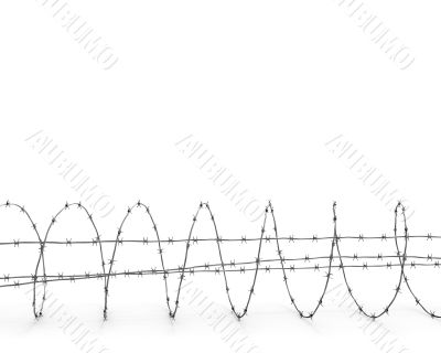 Barbed wire side view 