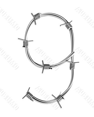 Barbed wire alphabet, 9