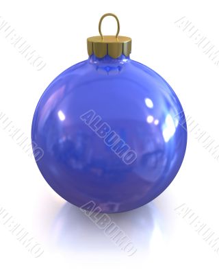 Blue christmas glossy and shiny ball isolated