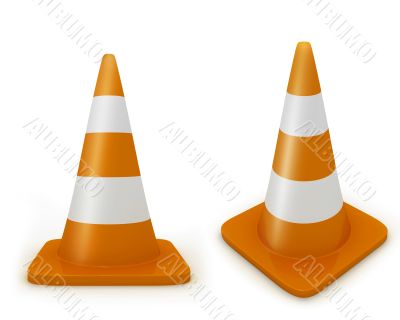 Road cone frontal and diagonal view 