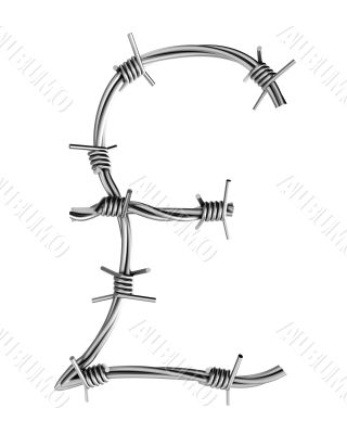 Barbed wire alphabet, pound symbol 