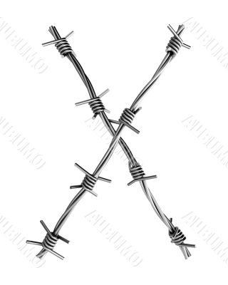 Barbed wire alphabet, X