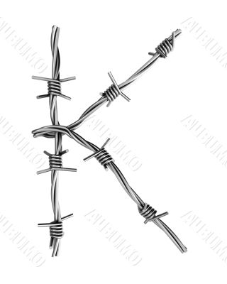 Barbed wire alphabet, K
