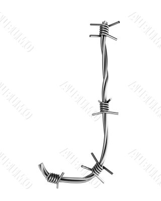 Barbed wire alphabet, J