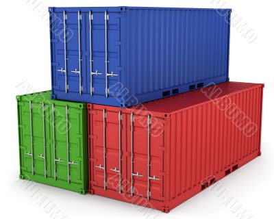 Three freight containers