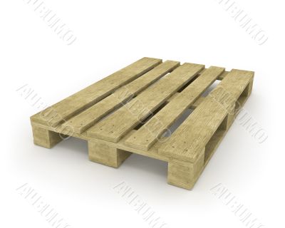 Wooden pallet isolated on white 