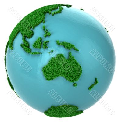 Globe of grass and water, Australia part