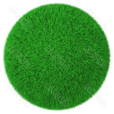 Ball made of green grass isolated