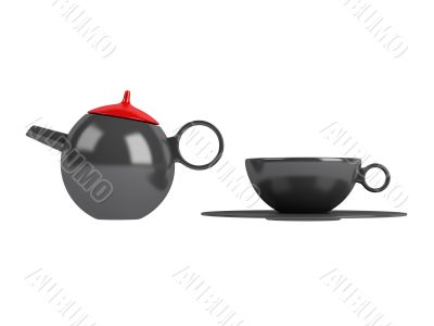 Teapot and cup