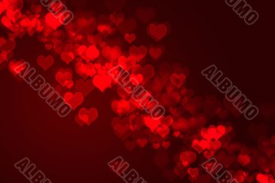 abstract red background - hearts