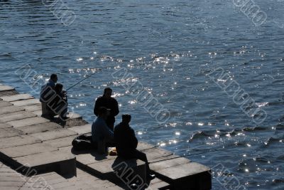 Fishing in the city.