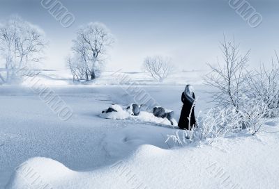 Winter in Drozdy, B/W