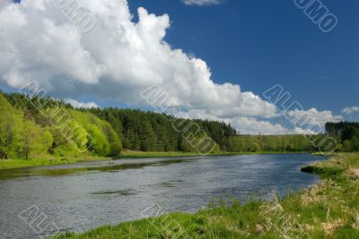 Clouds over the river
