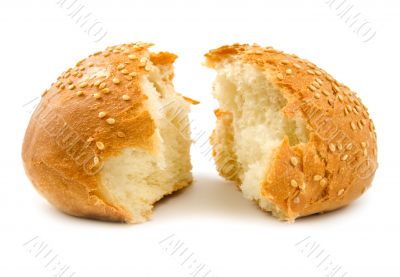 Two halves of wheat bread