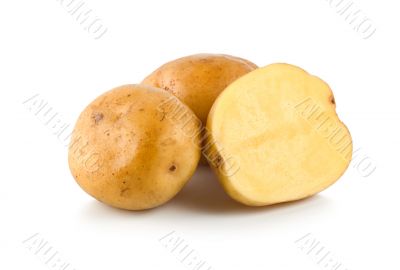 Three raw potatoes
