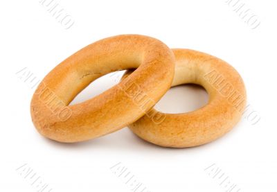Two bagels isolated