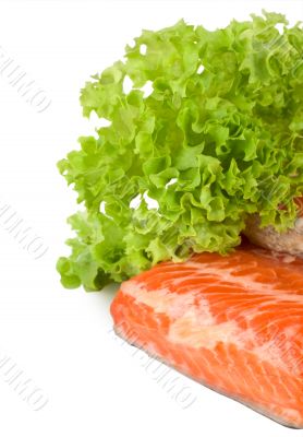 Salmon and lettuce