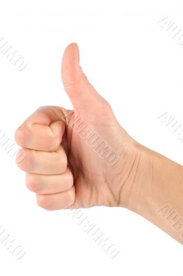 Thump up hand sign 