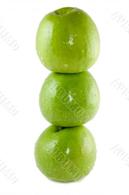 Three green apples