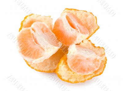 Peeled mandarin isolated