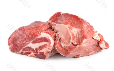 Raw pork tenderloin isolated