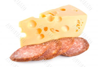Cheese and Sausage isolated