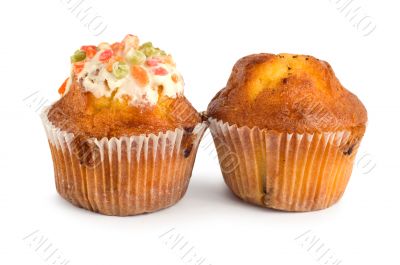 Cake in cup isolated