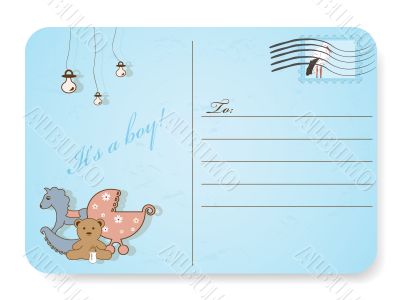 Baby shower postcard